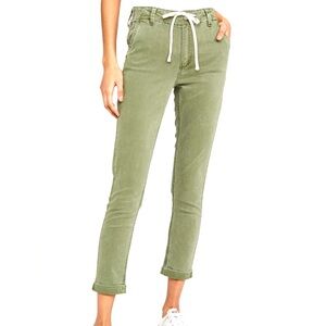 PAIGE  Cristy Olive Jogger Pants with Drawstring 28